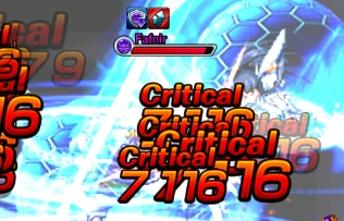 Orange Critical label over a damage number.