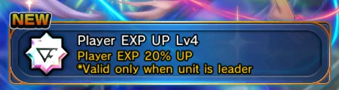 Player EXP UP level 4 crest description with a leader-only condition.